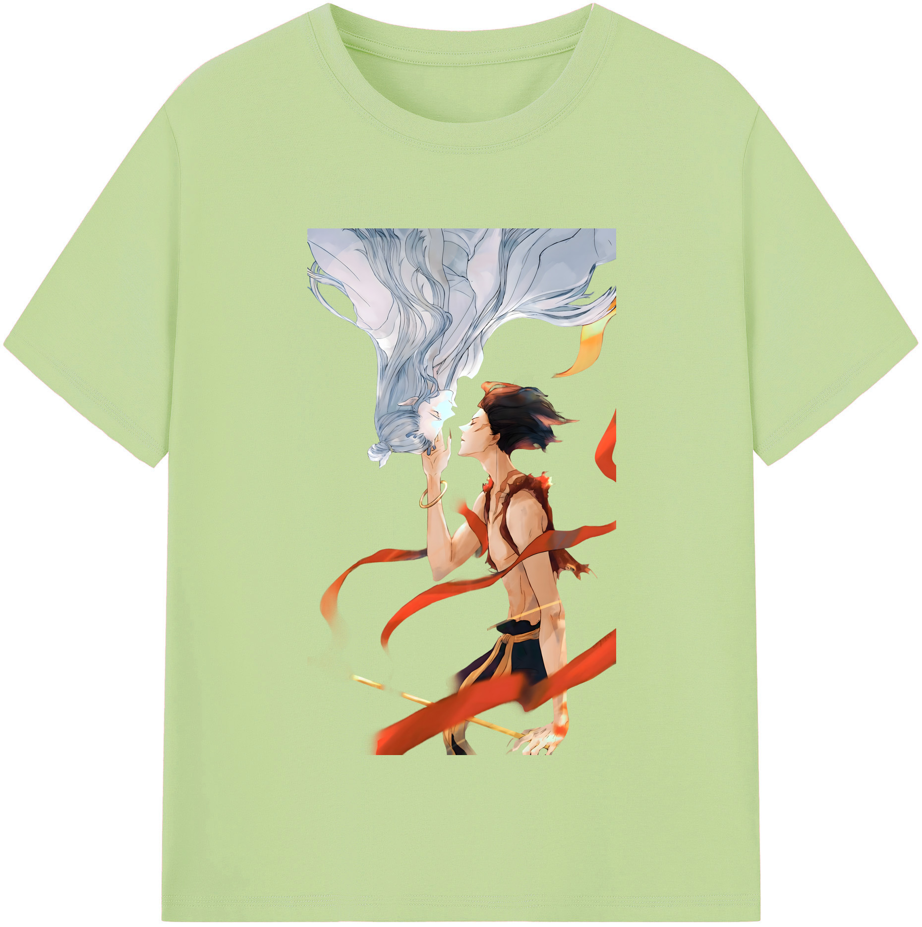 （画像用） Ne Zha 2 ナタ 魔童の大暴れ 綿100％半袖Tシャツ（フロントプリント）